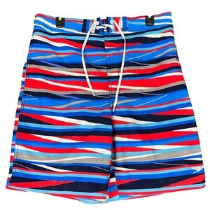 Speedo Shatter Stripe Board Shorts Swim Trunks Striped L Men Beachwear